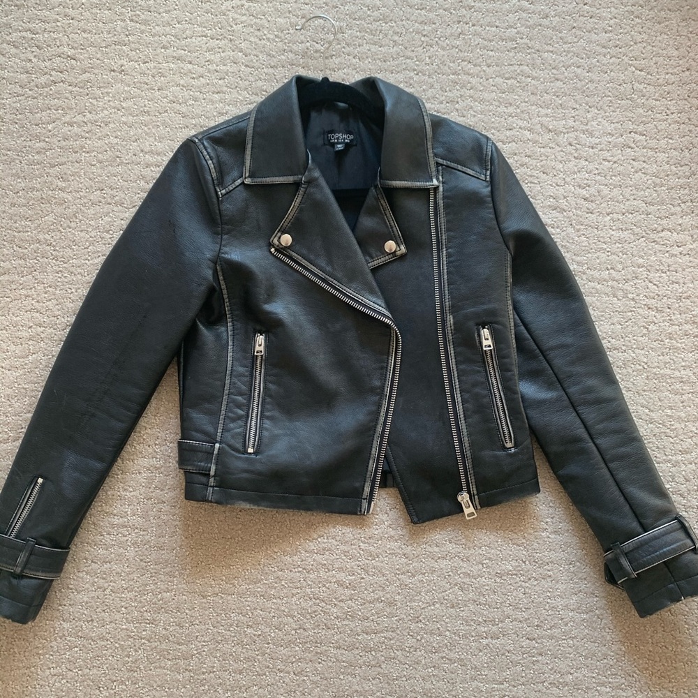 Top shop faux leather jacket